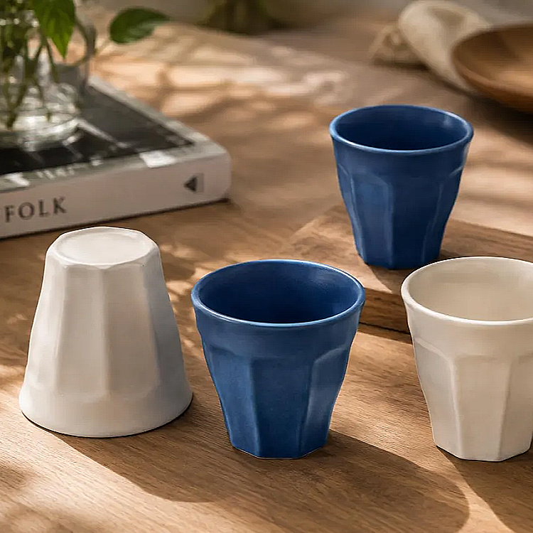 EK022 Alçı Kalıp - Seramik Döküm Kalıbı Dilimli Bardak Mini 6,5cm - 5