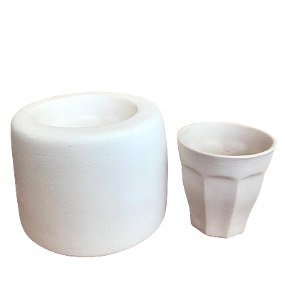 EK022 Alçı Kalıp - Seramik Döküm Kalıbı Dilimli Bardak Mini 6,5cm - 4