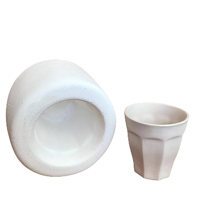 EK022 Alçı Kalıp - Seramik Döküm Kalıbı Dilimli Bardak Mini 6,5cm - 1