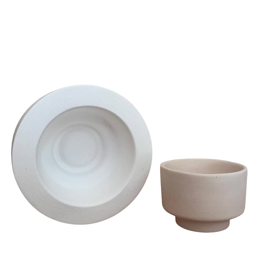 EK048 Alçı Kalıp - Seramik Döküm Kalıbı Kulpsuz Dondurma Bardağı ve Kasesi 9x6,5cm - 1