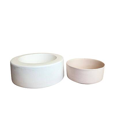 EK050 Alçı Kalıp - Seramik Döküm Kalıbı Sır Ayaklı Silindir Kase 17X7,5cm - 4