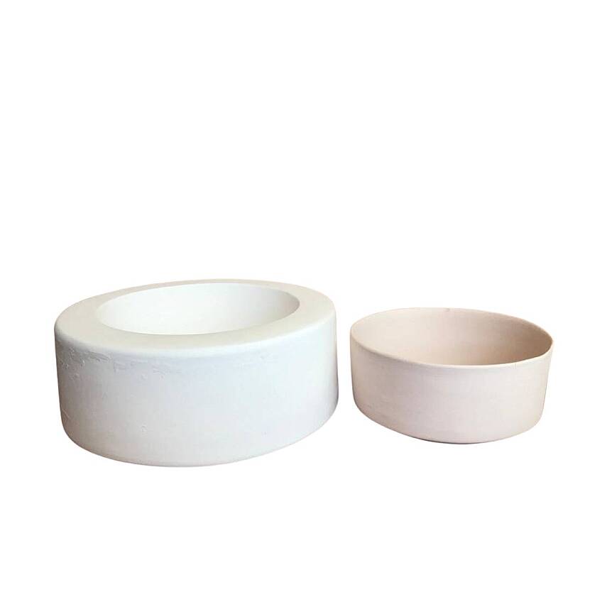 EK050 Alçı Kalıp - Seramik Döküm Kalıbı Sır Ayaklı Silindir Kase 17X7,5cm - 4