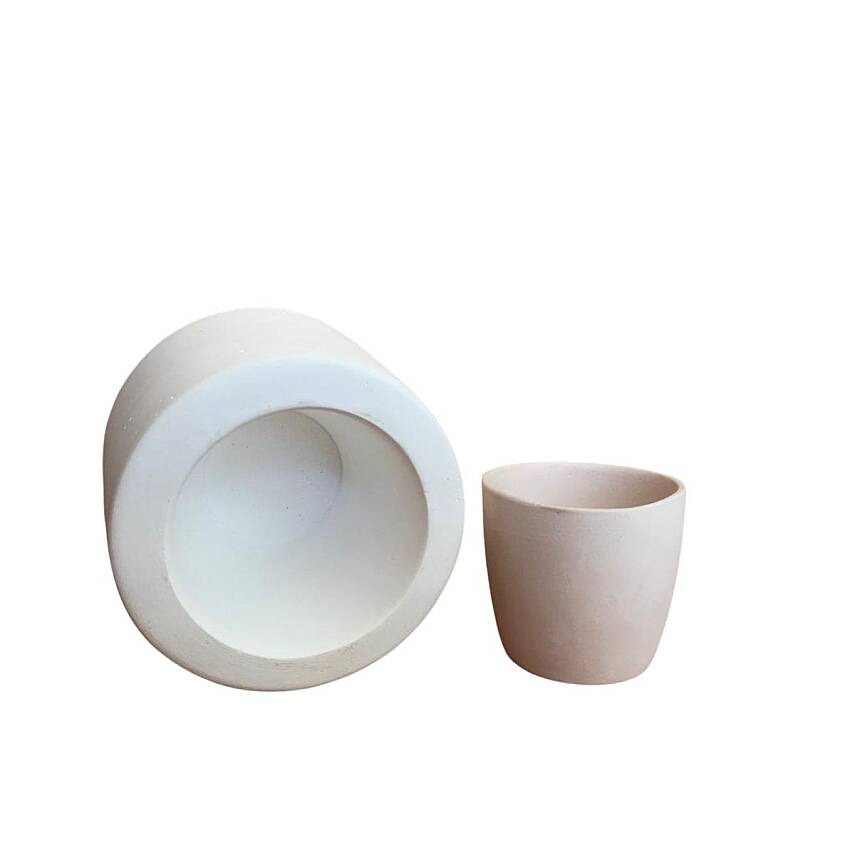 EK055 Alçı Kalıp - Seramik Döküm Kalıbı Tombul Fincan 5,5x6,5cm - 1