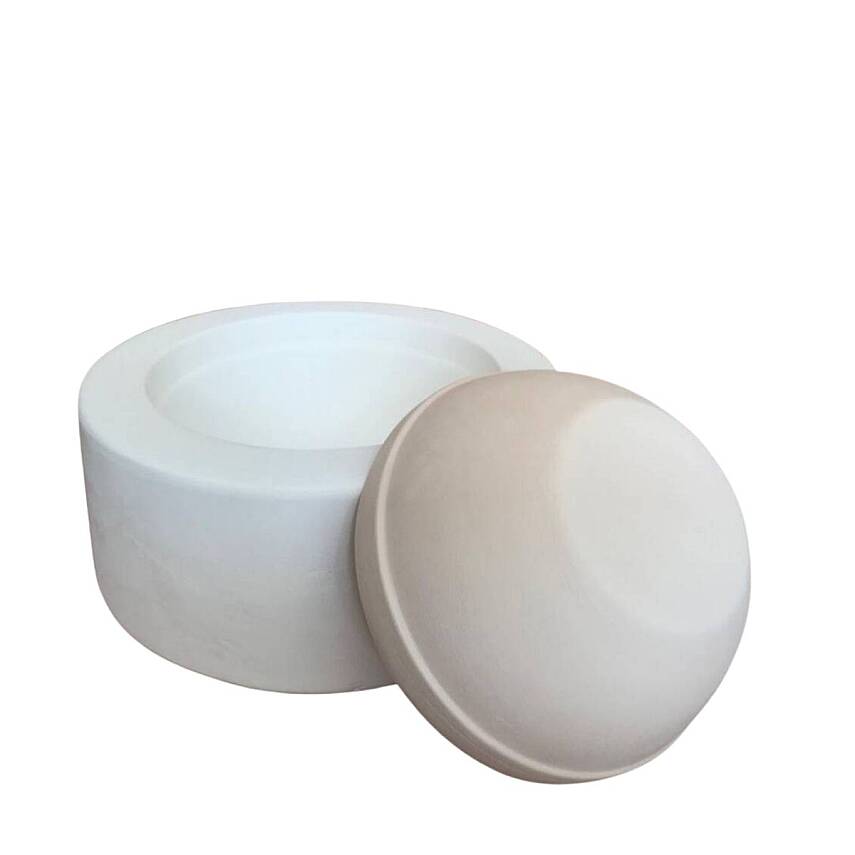 EK062 Alçı Kalıp - Seramik Döküm Kalıbı Düz Ağızlı Yuvarlak Kase - Saksı 14x6cm - 2