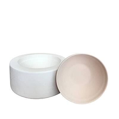EK062 Alçı Kalıp - Seramik Döküm Kalıbı Düz Ağızlı Yuvarlak Kase - Saksı 14x6cm - 3