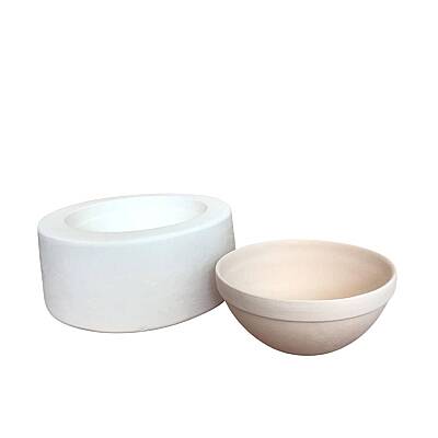EK062 Alçı Kalıp - Seramik Döküm Kalıbı Düz Ağızlı Yuvarlak Kase - Saksı 14x6cm - 4
