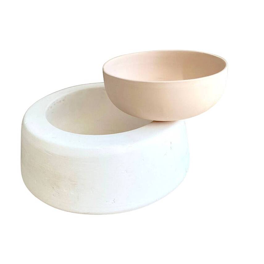 EK095 Alçı Kalıp - Seramik Döküm Kalıbı Sır Ayaksız Büyük Yuvarlak Kase 20,5x8cm - 1