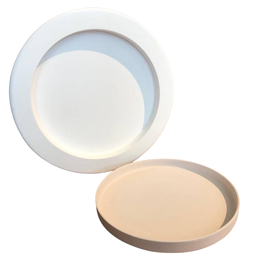 EK120 Alçı Kalıp - Seramik Döküm Kalıbı Yuvarlak Dik Kenarlı Tabak 20cm - 1