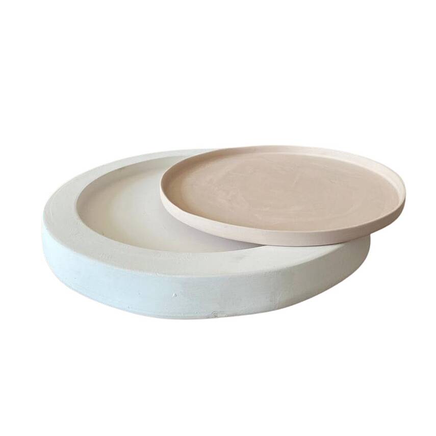 EK128 Alçı Kalıp - Seramik Döküm Kalıbı Yuvarlak Dik Kenarlı Tabak 28cm - 3