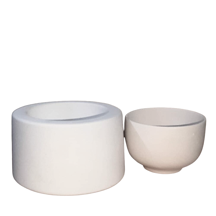 EK928 Alçı Kalıp - Seramik Döküm Kalıbı Sır Ayaklı Kase - Saksı 11x8cm - 1