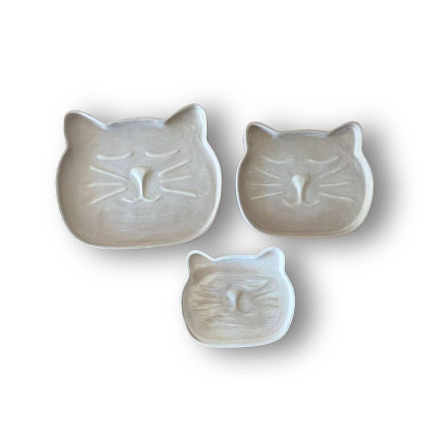EKA06 Alçı Kalıp - Seramik Döküm Kalıbı Kedi Dik Kenarlı Tabak - 5