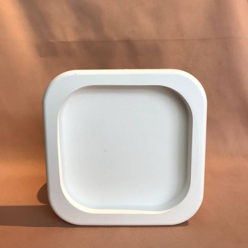 EKK15 Alçı Kalıp - Seramik Döküm Kalıbı Kare Tabak - 1